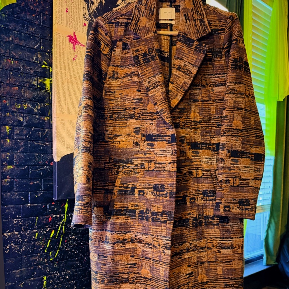 Billy Reid Textured Brown and Black Coat
